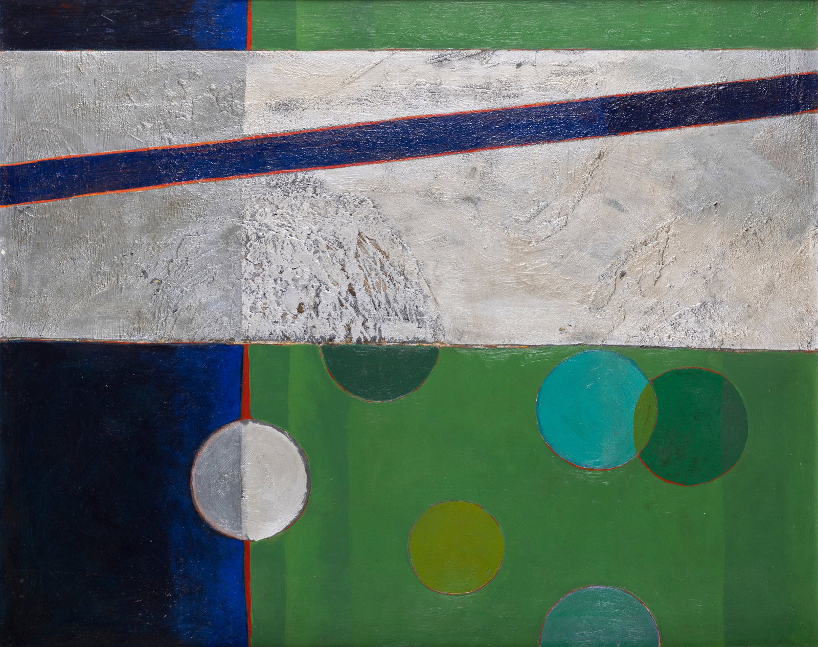 Gerard Dillon (1916-1971) Green Space Mixed media, 60 x 75cm (23¾ x 29½'') Provenance:: Gerard Dillon (1916-1971) Green Space Mixed media, 60 x 75cm (23¾ x 29½'') Provenance: From the Estate of Leo Smith, The Dawson Gallery, Dublin