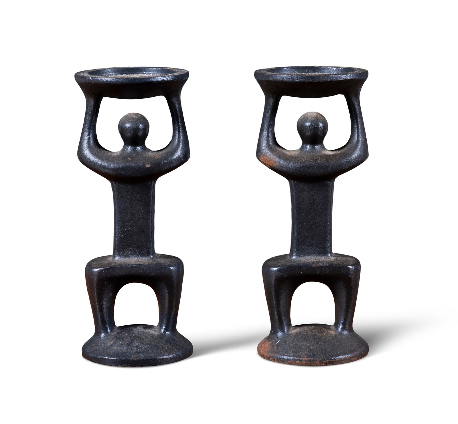 Oisín Kelly RHA (1915-1981) Figural Candleholders Cast iron, 25cm (9¾'') (h) (1 of 3)