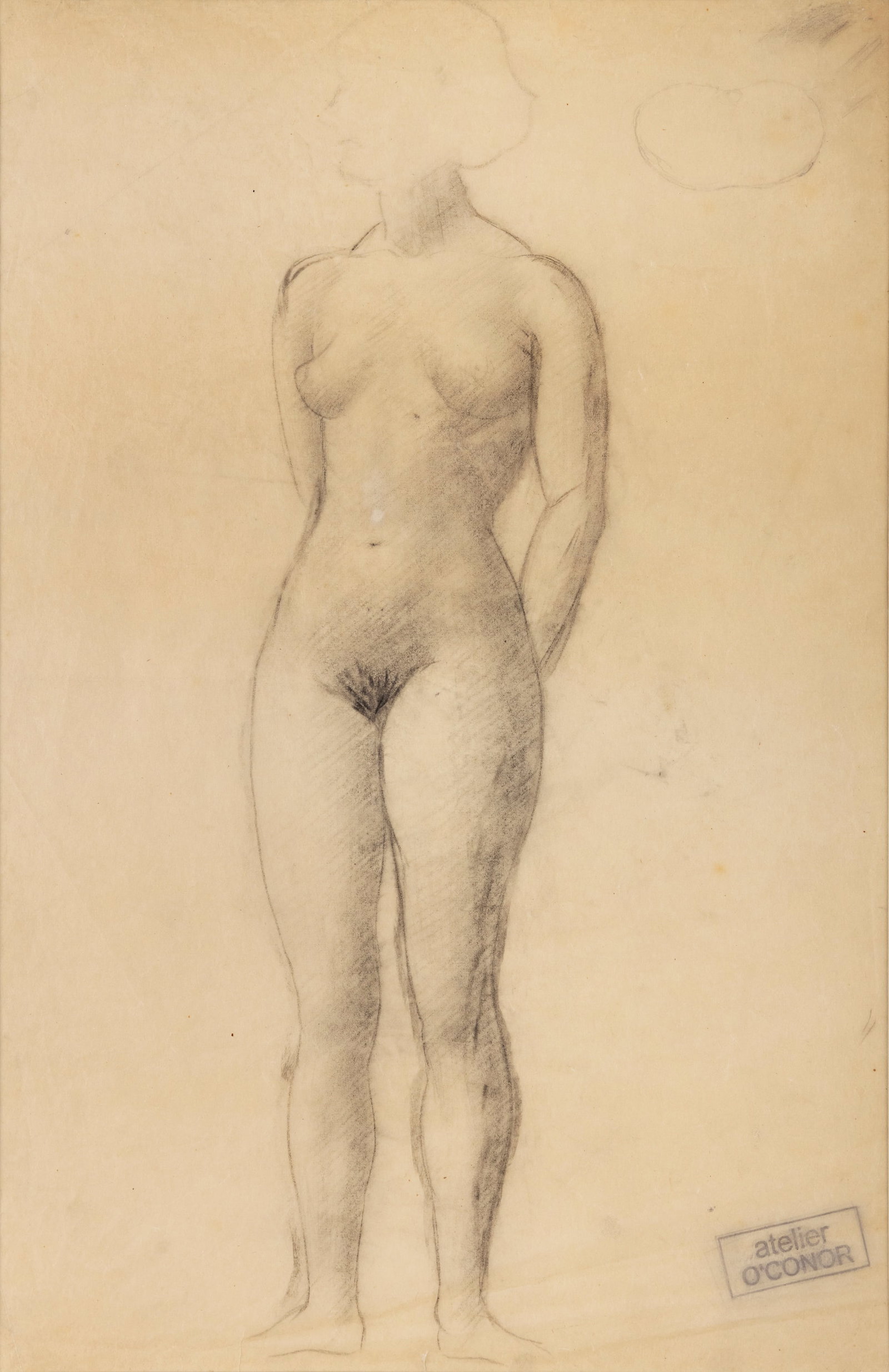***WITHDRAWN*** Roderic O'Conor (1860-1940) Female Nude Pencil, 37 x 24cm: ***WITHDRAWN***Roderic O'Conor (1860-1940) Female Nude Pencil, 37 x 24cmWith 'atelier O'Conor' stamp