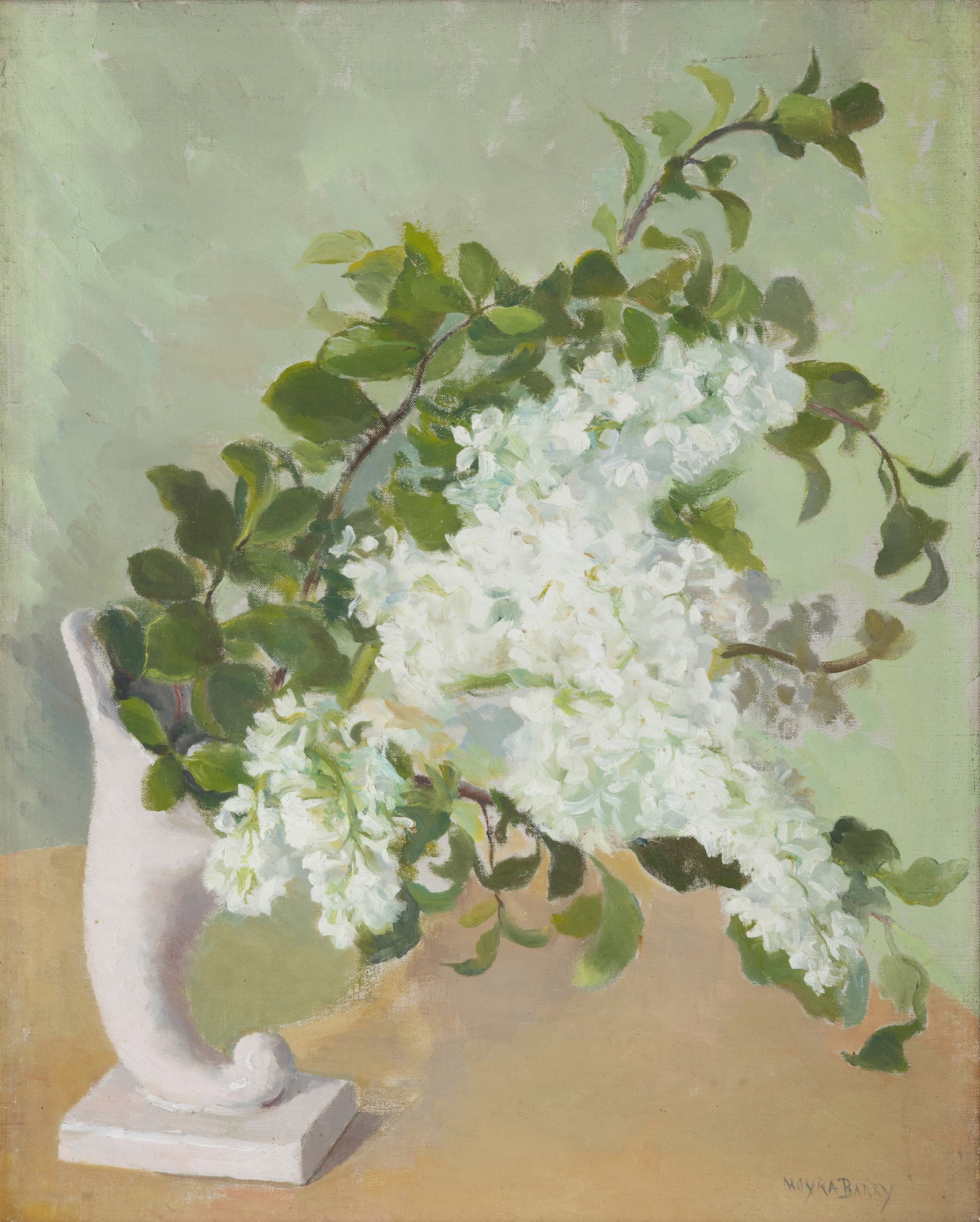 Moyra Barry (1885-1960) A White Lilac Oil on canvas, 50 x 40cm (19¾ x 15¾'') Signed (1 of 4)