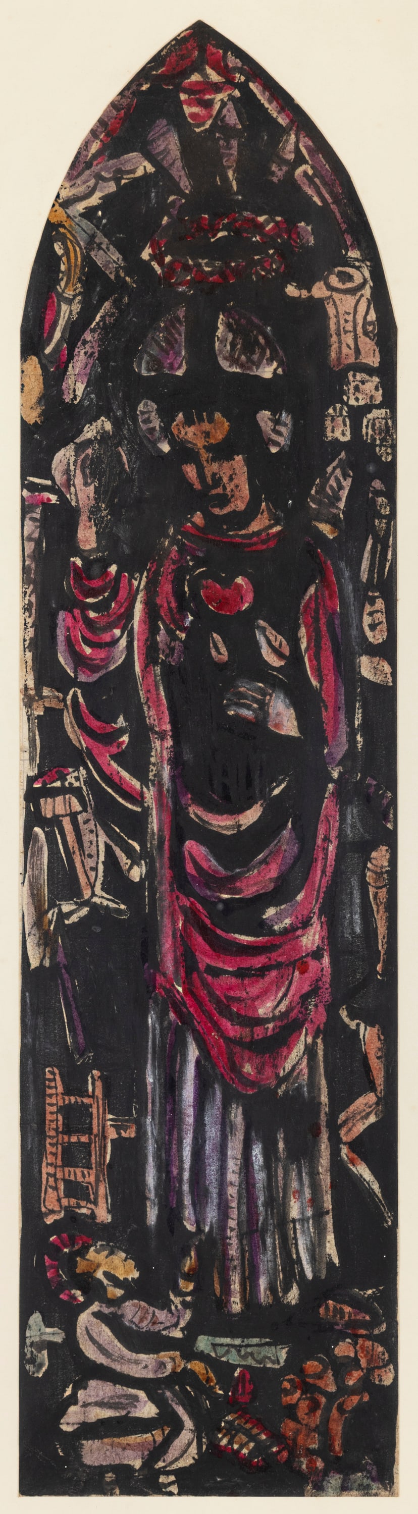 Evie Hone RHA (1894-1955) Design for a Stained Glass Window Mixed media, 49.5 x 13cm (19½ x (1 of 3)
