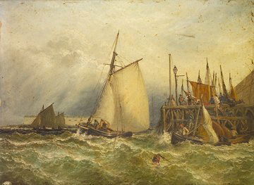 Henry Thomas Dawson Junior The Entrance to Portsm: Henry Thomas Dawson Junior The Entrance to Portsmouth Harbour Oil on canvas, 29 x 39cm Signed, signed and inscribed verso