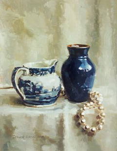 Mark O'Neill (b.1963) Blue on White Oil on board: Mark O'Neill (b.1963) Blue on White Oil on board, 26 x 20cm (10.25 x 8") Signed and dated 2003 Exhibited: Mark O'Neil Exhibition, The Frederick Gallery, May 2003, Cat No. 32 (illustrated).