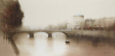 Anthony Robert Klitz (1917-2000) Liffey and Four: Anthony Robert Klitz (1917-2000) Liffey and Four Courts Oil on canvas, 51 x 102cm, (20 x 40.25") Signed (lower right)