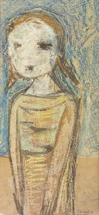 Gerard Dillon RHA RUA (1916-1971) Girl (1961) Mix: Gerard Dillon RHA RUA (1916-1971) Girl (1961) Mixed Media, 37 x 18cm (14.5 x 7") Signed