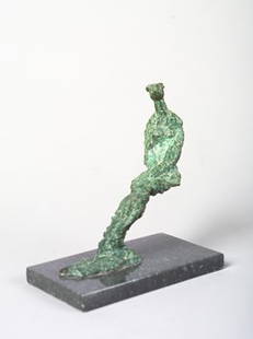 Melanie le Brocquy HRHA (b.1919) Seated Girl (c.1: Melanie le Brocquy HRHA (b.1919) Seated Girl (c.1972/73) Bronze, 15.2cm high (6") on a limestone base