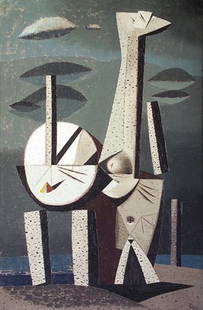 Colin Middleton RHA (1910 - 1983) Opus I No. 49 (: Colin Middleton RHA (1910 - 1983) Opus I No. 49 (Group IV) The Oracle, 1942 Oil on canvas, 99 x 74cm (39 x 29") Signed and dated Oct 1942 Signed again, inscribed with title and dated 11th October