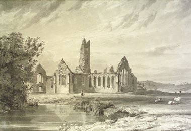 Colonel Charles Pratt (1789-1869) Abbey at Killma: Colonel Charles Pratt (1789-1869) Abbey at Killmallock, Co Limerick Monochrome wash, 22 x 32cm (8.75 x 12.5") Signed with initials, inscribed, dated August 9th 1820 and numbered No. 29 verso.