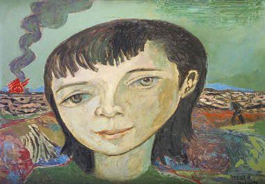 Gerard Dillon (1916-1971) Girl in a Bog Oil on bo: Gerard Dillon (1916-1971) Girl in a Bog Oil on board, 46 x 64cms (18 x 25.25") Signed Dawson Gallery Exhibition label verso