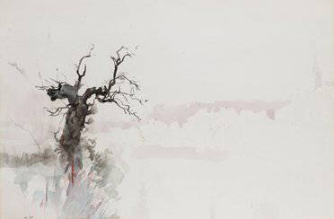 Tom Carr HRHA HRUA (1909-1999) Valle de Hunceras: Tom Carr HRHA HRUA (1909-1999) Valle de Hunceras Pen and ink and watercolour, 37.5 x 56.5cm, (14.75 x 22.25") Signed