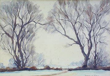 Fergus O'Ryan RHA ANCA (1911-1989) Winter Landsca: Fergus O'Ryan RHA ANCA (1911-1989) Winter Landscape Watercolour, 25 x 35cm (10 x 14") Signed
