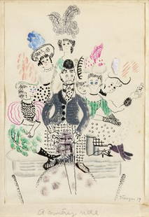 Stella Steyn, (1907-1987) A Country Ride Pencil: Stella Steyn, (1907-1987) A Country Ride Pencil, pen and ink and oil, 20.5 x 15.5cm, (8 x 6.25") Signed and dated 29 (lower right) and titled (lower centre)