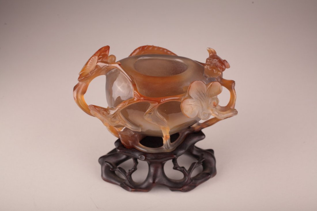 A Chinese Agate Water Coupe with Dragon (1 of 4)