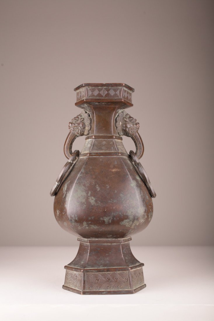Large Yuan Dynasty Chinese Bronze Hu Vase (1 of 5)