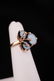 14kt Gold Opal & Onyx Vintage Cocktail Ring - 2