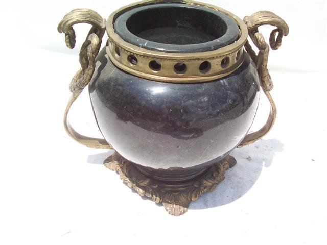 An Italian Black Marble Urn with Bronze handles (1 of 9)
