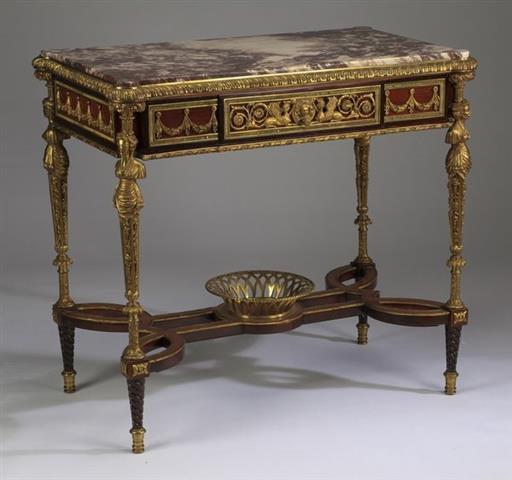 Adam Weisweiller style ormolu mounted center table (1 of 12)