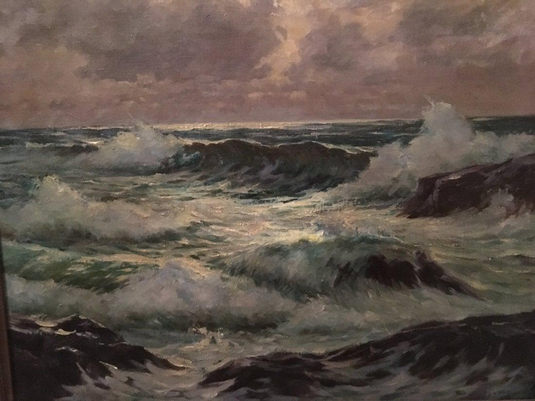 Ladislas M Nagy oil on canvas seascape painting (1 of 7)