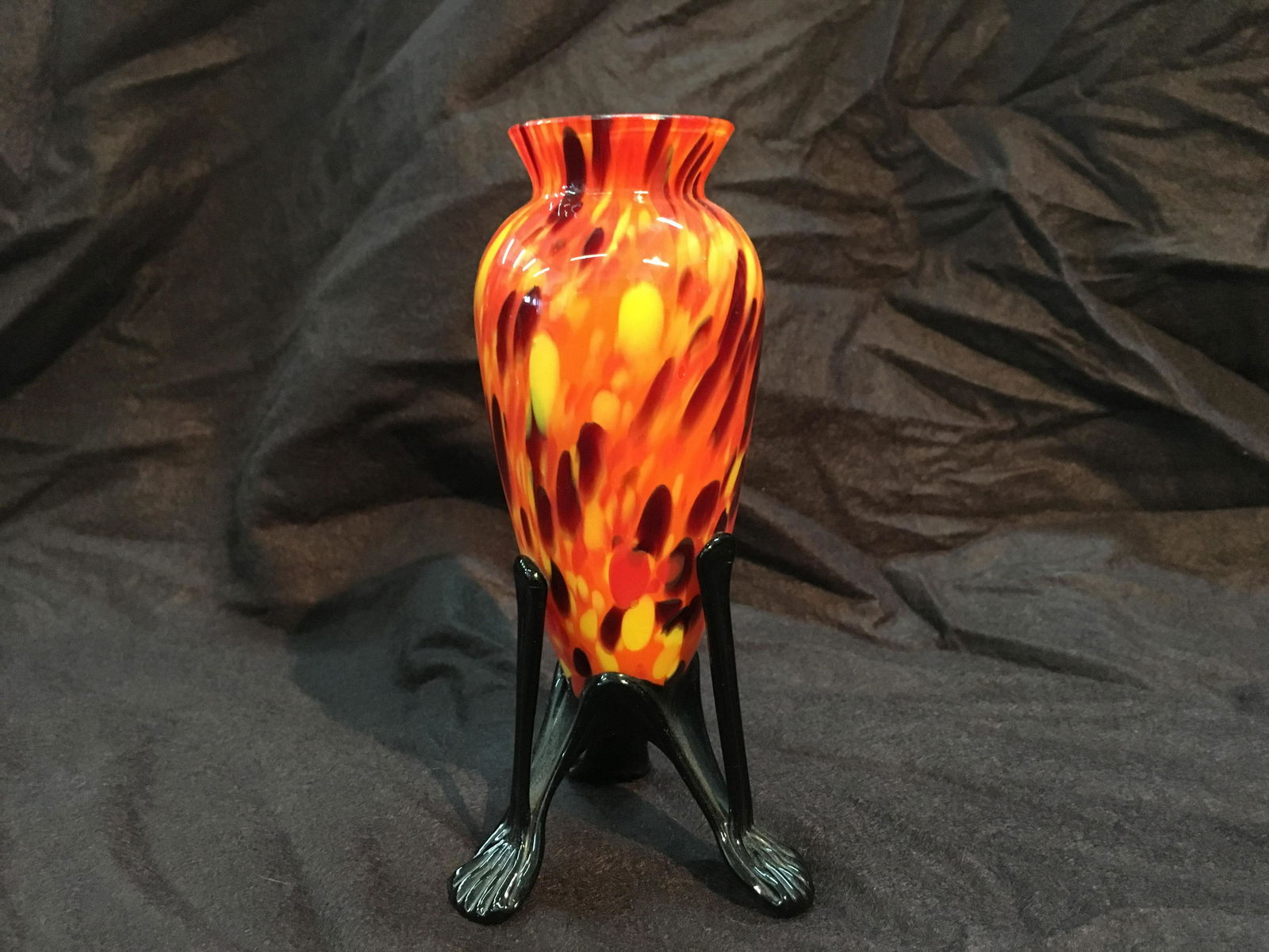 A Czech Welz Kralik Loetz Powolny Art Glass orange (1 of 4)