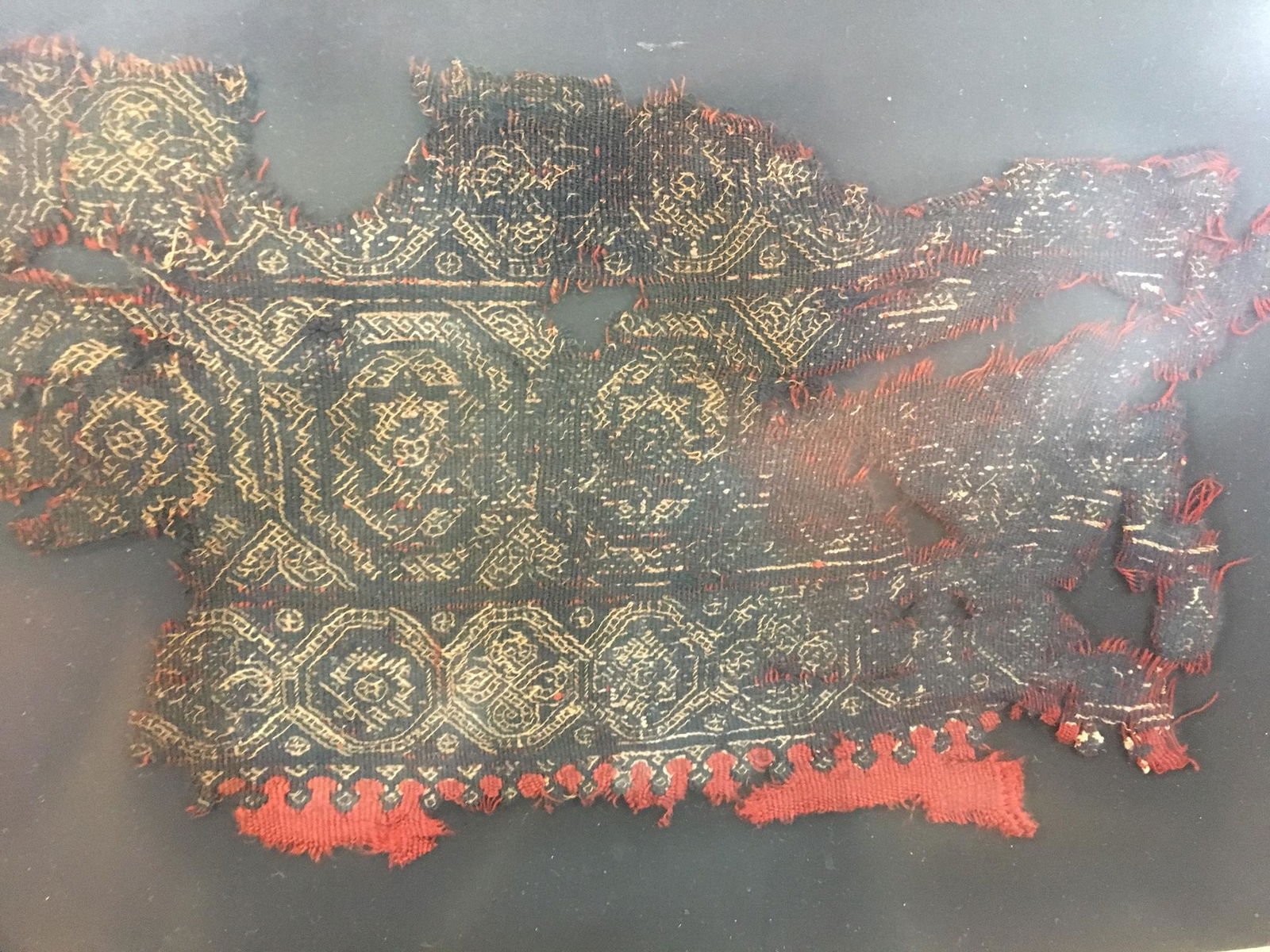 Framed Pre-Columbian Textile Fragment (1 of 2)