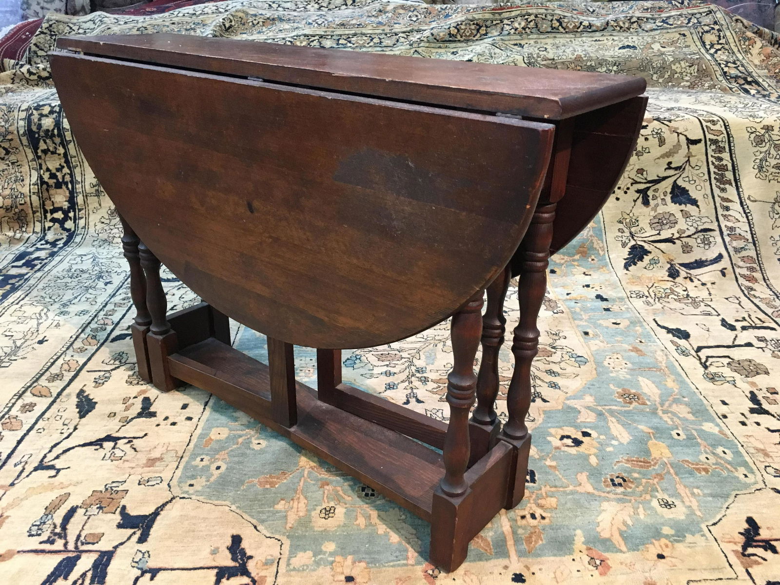 Antique Walnut gate leg drop leaf table (1 of 5)