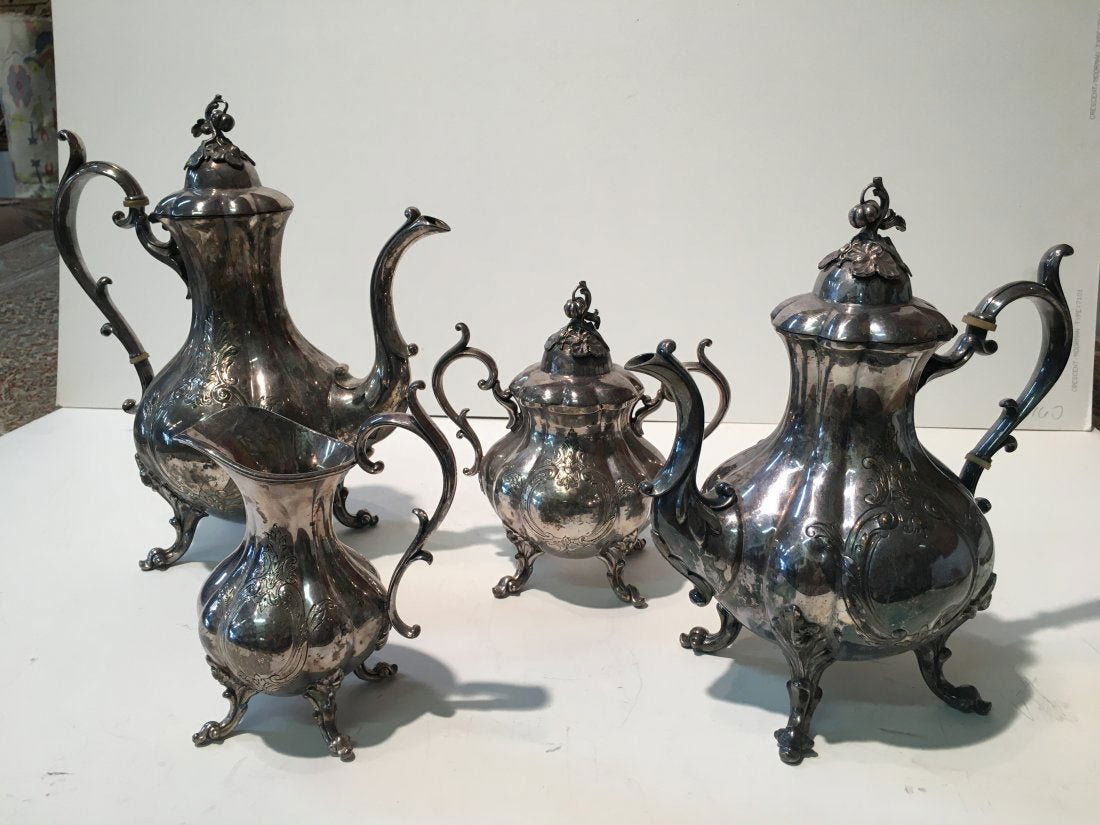4 piece Tea Set Silver plated Reed & Barton Winthrop: 4-Piece Silver plate Tea SetThe Winthrop (Chased,Silverplate)by REED & BARTON