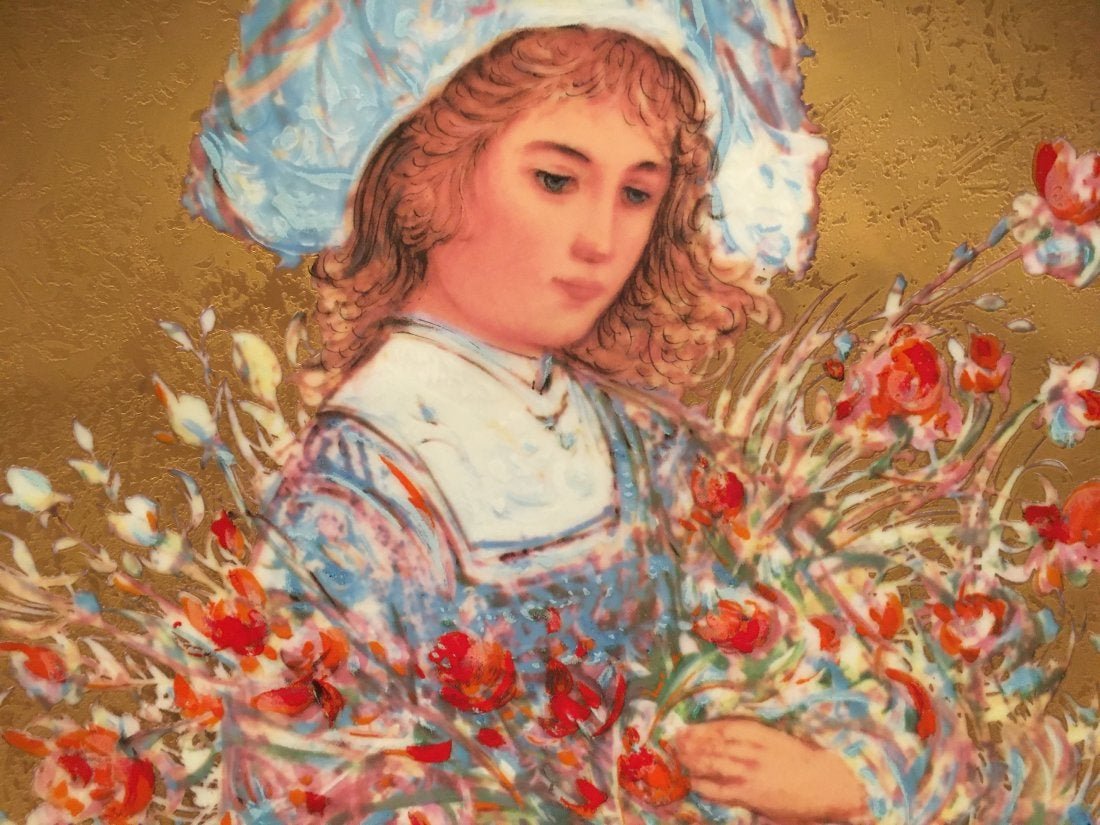 Edna Hibel flower girl plate titled Lily: Edna Hibel flower girl plate titled Lily measuring 9" 3/4