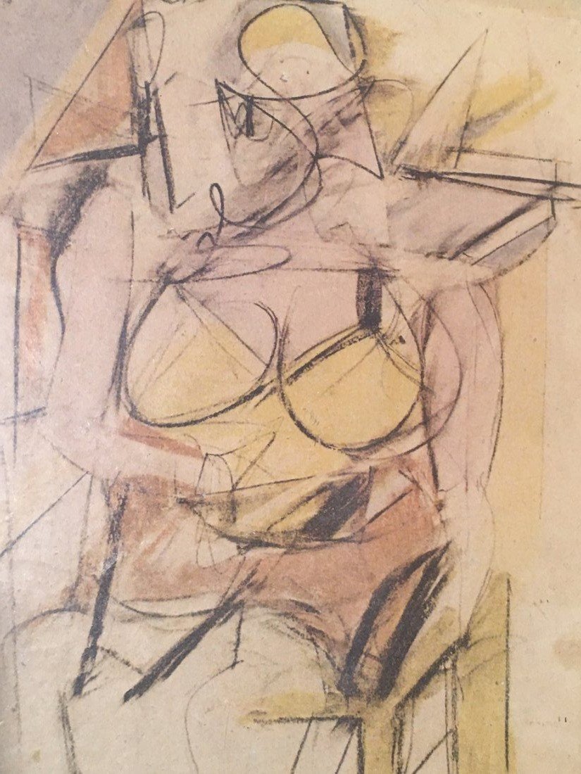 Willem de Kooning vintage woman 1952 framed print: Willem de Kooning vintage woman 1952 framed print. Dimensions sight 7 inches by 9 inches.Frame 10 inches by 12 inches
