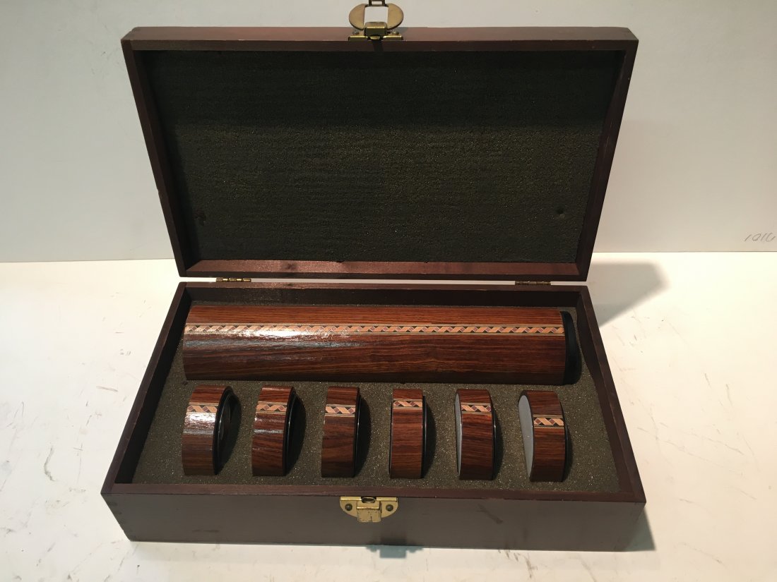 Magnificent Wooden Kaleidoscope by Kaleidovisions: A Magnificent Wooden Kaleidoscope set made by Marc & Carol Reynolds of Kaleidovisions. .This is a limited edition collectors kaleidoscope Kit made in 1983 and signed by the Reynolds of Kaleidovisions.