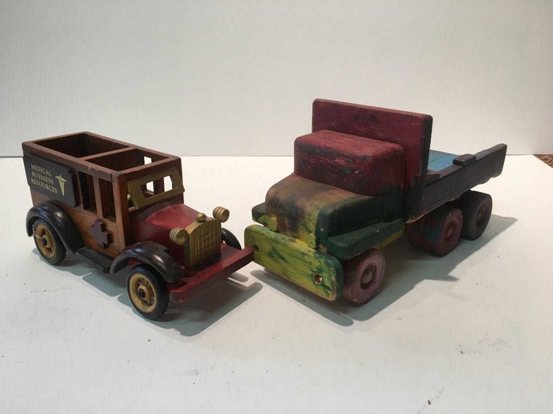 Two Toy trucks made of wood (1 of 12)