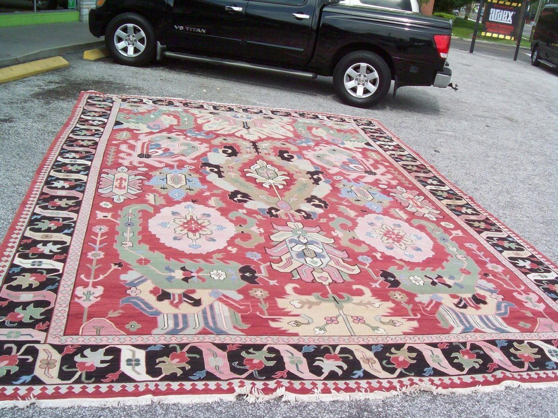 A Massive Geometric design summac flat woven rug (1 of 8)