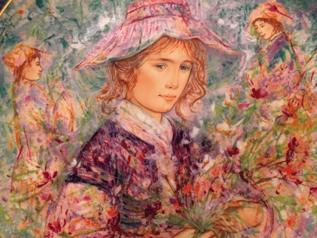 Edna Hibel Flower Girl Of Provence Commemorative Hutsch: A Edna Hibel Flower Girl Of Provence Commemorative Hutschenreuther Plate 13"-1/4