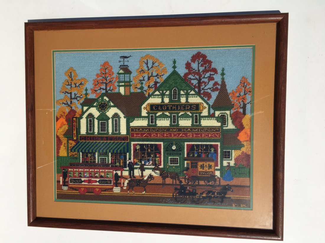 A vintage framed Needlepoint Cross Stitch wall hanging (1 of 7)