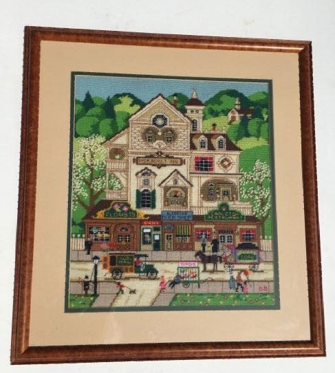A vintage framed Needlepoint Cross Stitch wall hanging (1 of 12)
