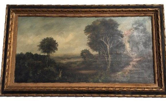 A large Hudson river school OIL ON CANVAS PAINTING (1 of 13)