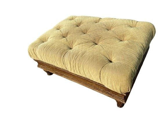 A large Duralee velvet Upholstered Ottoman (1 of 10)