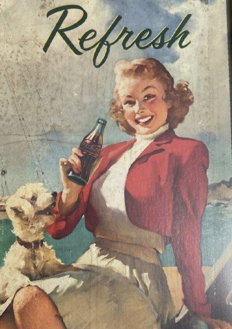 A Coca cola Elvgren refresh advertisement SIGN (1 of 7)