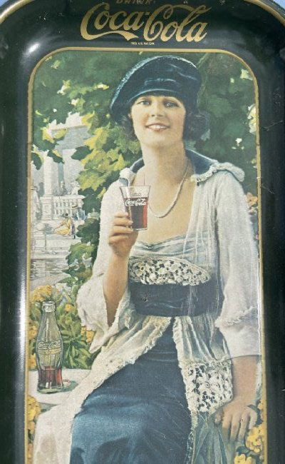 A Coca cola PARTY GIRL advertisement tray (1 of 6)