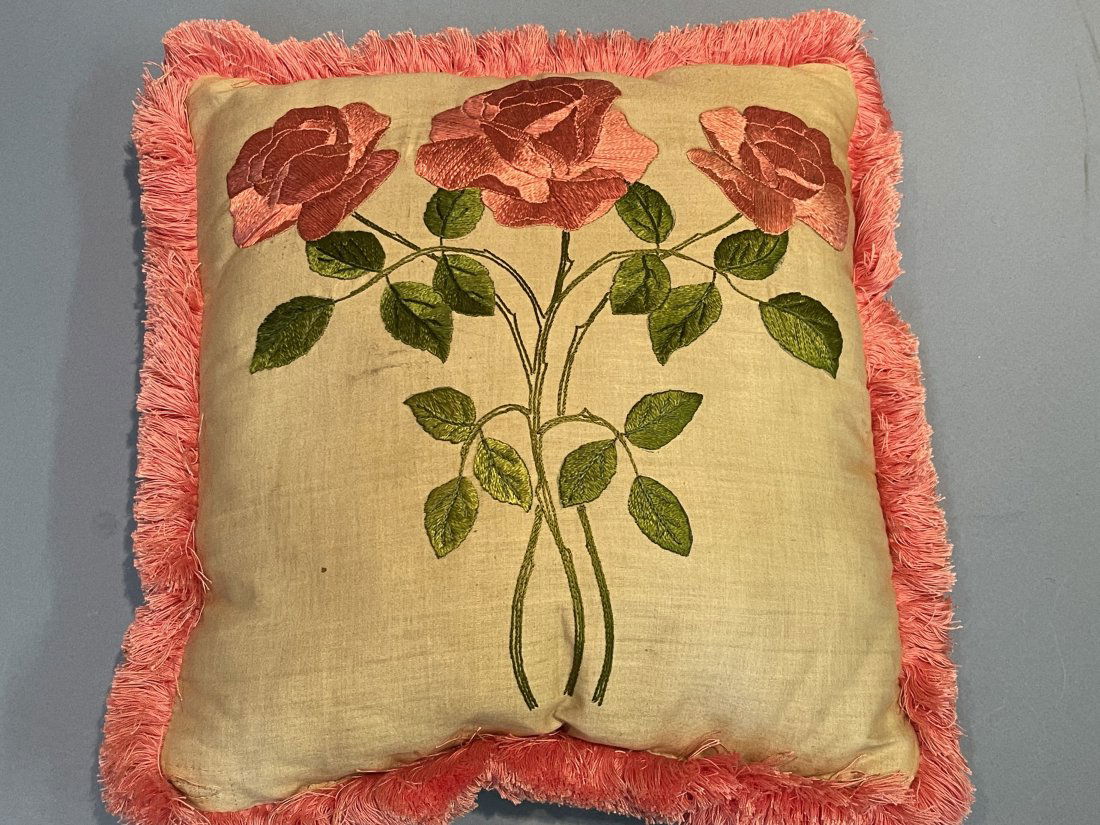A vintage embroidery Hand stitched pillow (1 of 8)