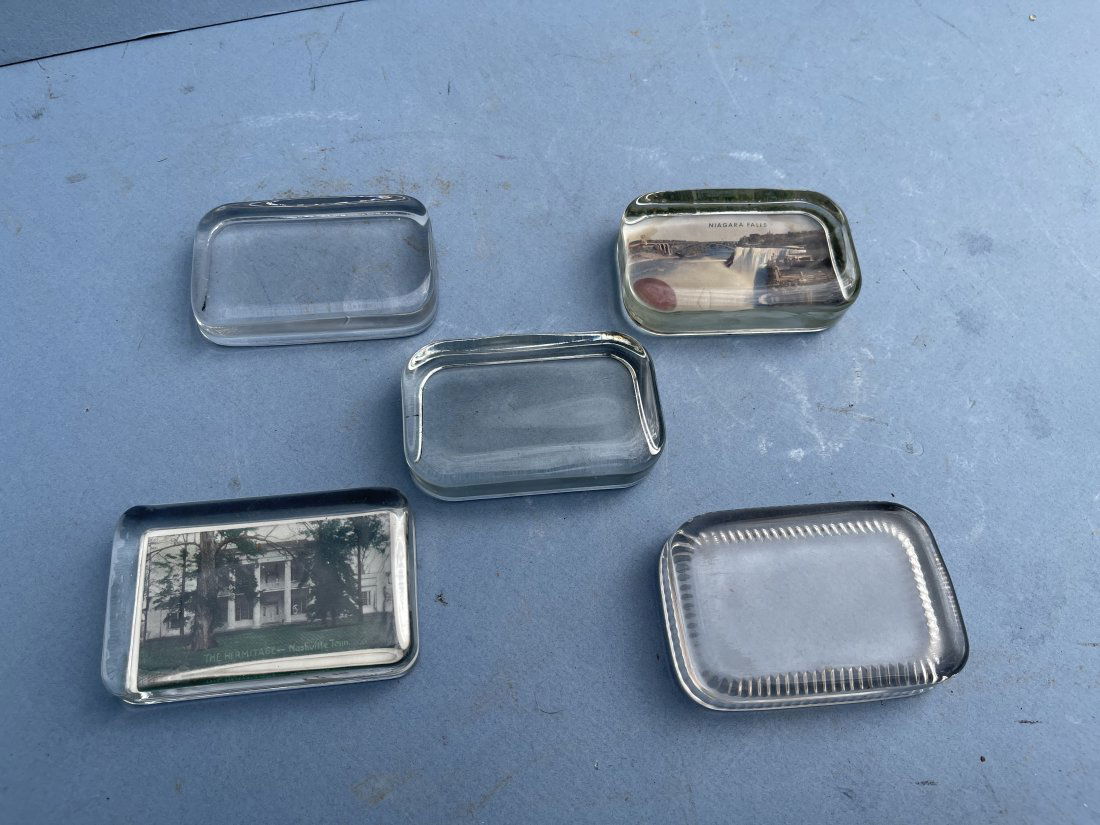 Group of five glass paper weights (1 of 6)