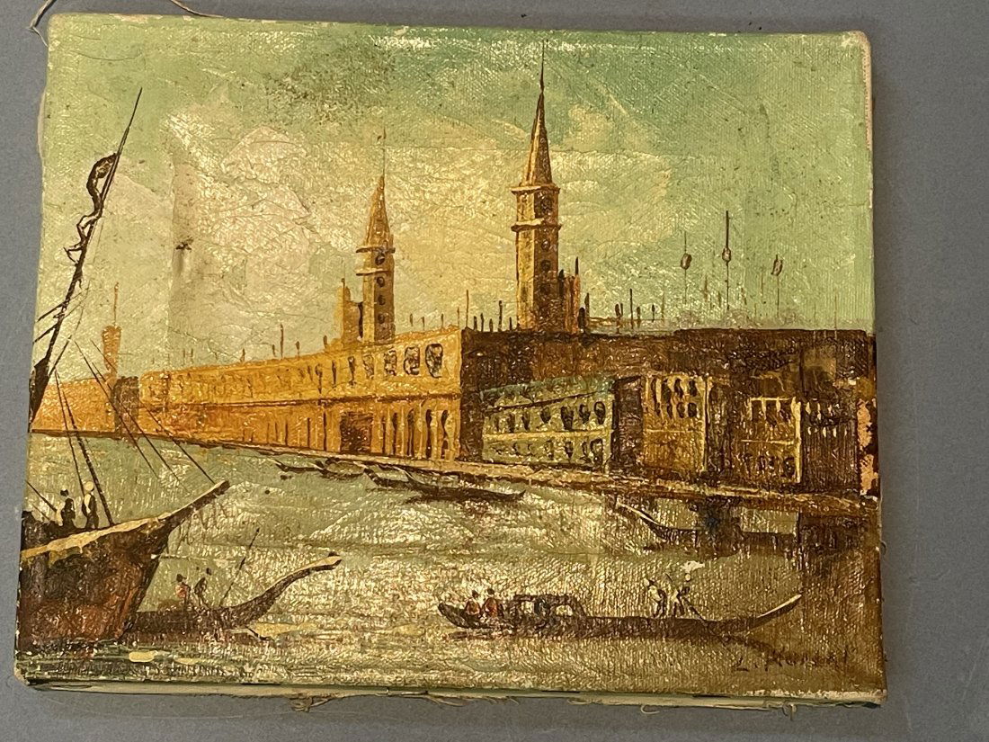 A Small Oil on Canvas Italian Venice Scene Painting (1 of 14)