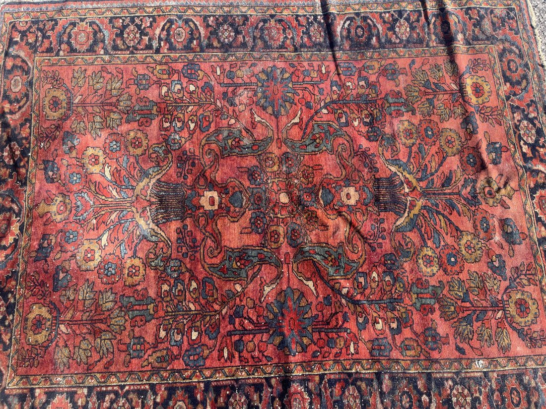 Antique Persian Lillihan handwoven rug: Antique Persian Lillihan handwoven rug measuring 5 feet 3 inches wide by 6 feet 5 inches long.