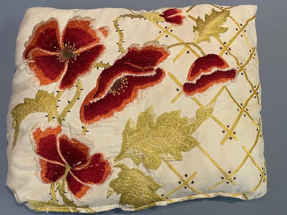 A vintage embroidery Hand stitched pillow (1 of 6)