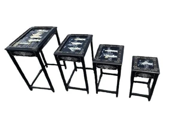 Set of Chinese Nesting tables with Mother of Pear (1 of 20)