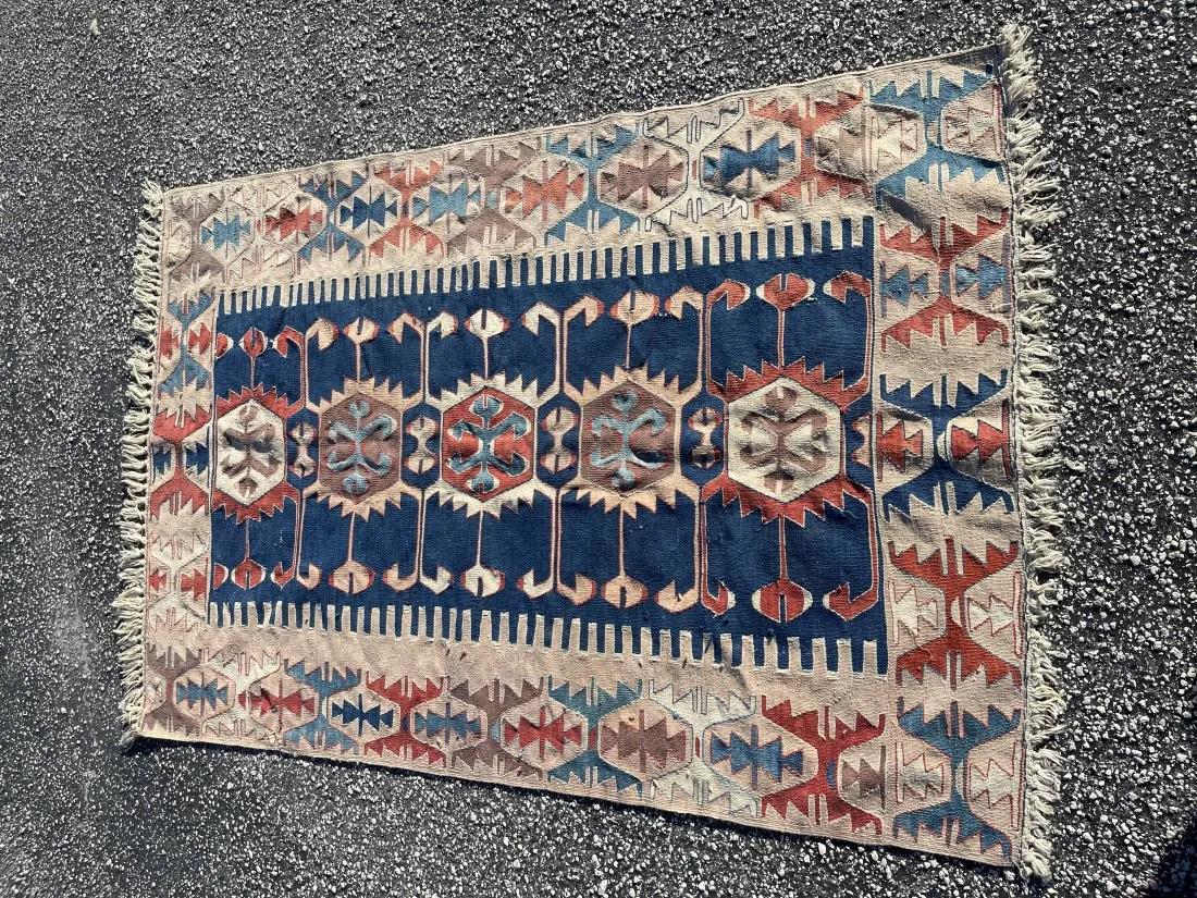 A Vintage Turkish handwoven Kilim floor covering (1 of 15)