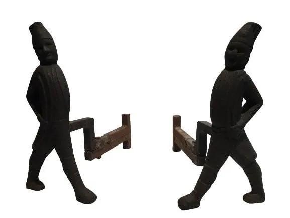 Pair of Cast Iron Hessian Soldier Andirons (1 of 9)