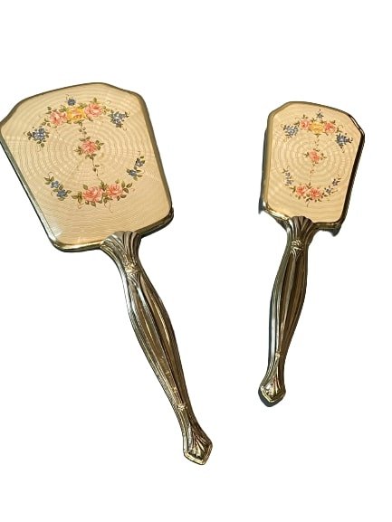 Vintage Mirror & hair Brush Vanity two piece Set (1 of 10)