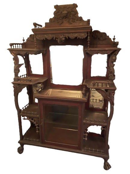 Antique Victorian Gothic elaborate display cabinet from Antiques Road Show (1 of 20)
