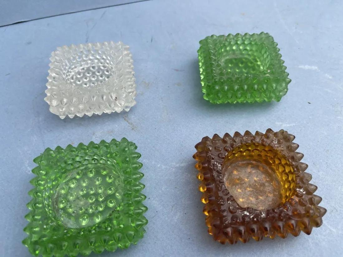 Group of four vintage glass furniture caster cups (1 of 5)