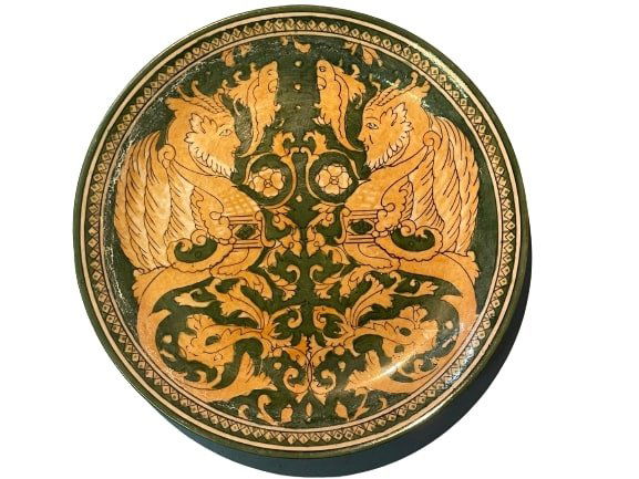 A vintage Italian Style hand painted decorative plate (1 of 12)